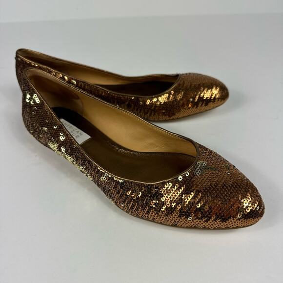 Badgley Mischka American Glamour Copper Sequined Flats - Picture 6 of 6